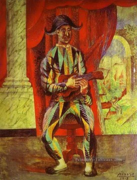 Arlequin avec une guitare 1917 cubiste Pablo Picasso Peinture à l'huile